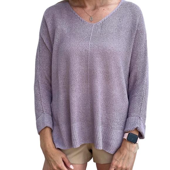 NEW BE COOL flowing v-neck sweater in iris - Picture 2 of 2